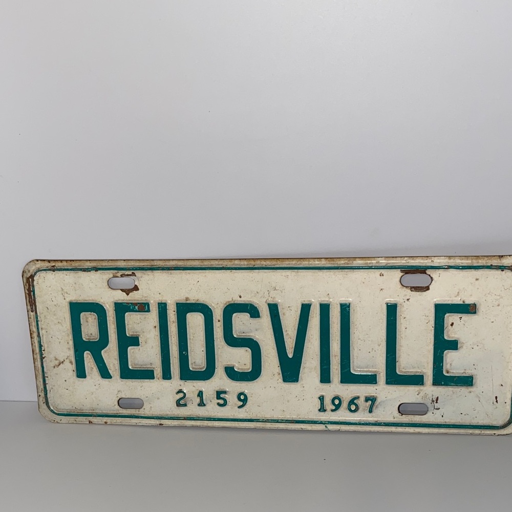 Vintage Reidsville NC License Plate Metal Tag Topper 1967 Hard to Find